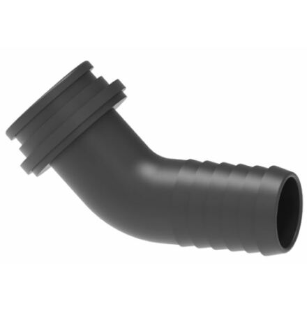 Slangsockel vinklad (45gr) f�r �verfallsmutter