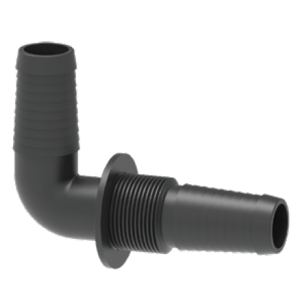 Slangsockel 90gr dubbel f�r tankgenomf�ring